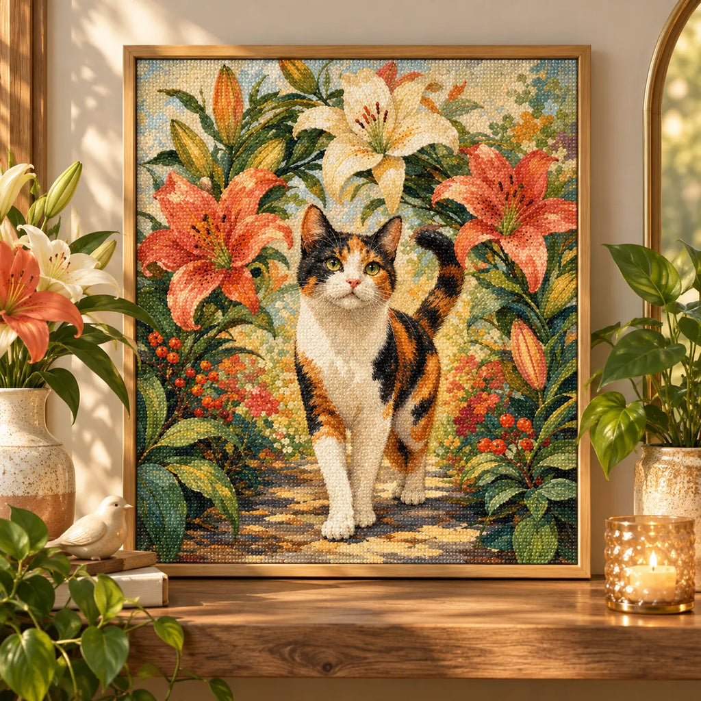 Home decor scene for Pathway Of Lilies Diamond Painting Kit