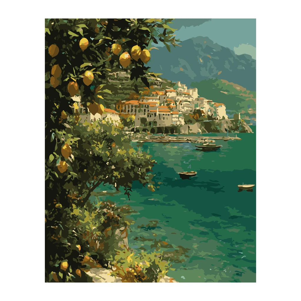 Amalfi Lemon Coast completed artwork on a clean white background