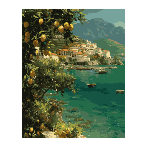 Amalfi Lemon Coast completed artwork on a clean white background