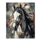 White Horse Portrait completed artwork on a clean white background
