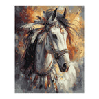 Two Horses in Autumn completed artwork on a clean white background