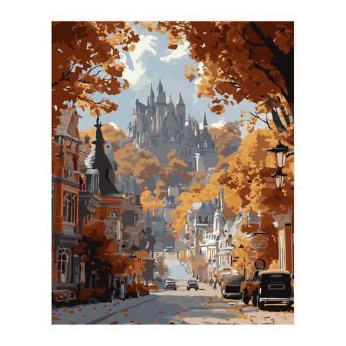 Autumn Castle Street completed artwork on a clean white background