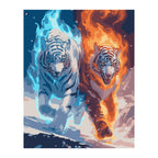 Ice and Fire Tigers completed artwork on a clean white background