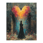 Woman Beneath Heart-Shaped Tree completed artwork on a clean white background