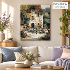 Old Stone Cottage Courtyard shown in a styled room with 15.7 × 19.7 in and 40 × 50 cm dimensions