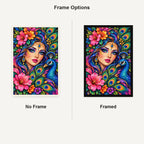 Peacock Feather Goddess Diamond Painting Kit — No Frame and Framed comparison