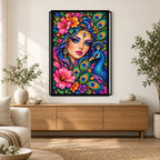 Peacock Feather Goddess Diamond Painting Kit — Home decor scene
