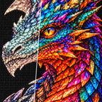 Peacock Jewel Mosaic Dragon diamond drill and canvas detail