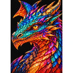 Peacock Jewel Mosaic Dragon finished diamond painting on white background