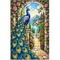 Peacock Rose Garden Diamond Painting Kit — original white-background artwork