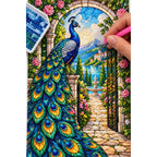 Peacock Rose Garden Diamond Painting Kit — diamond painting application process