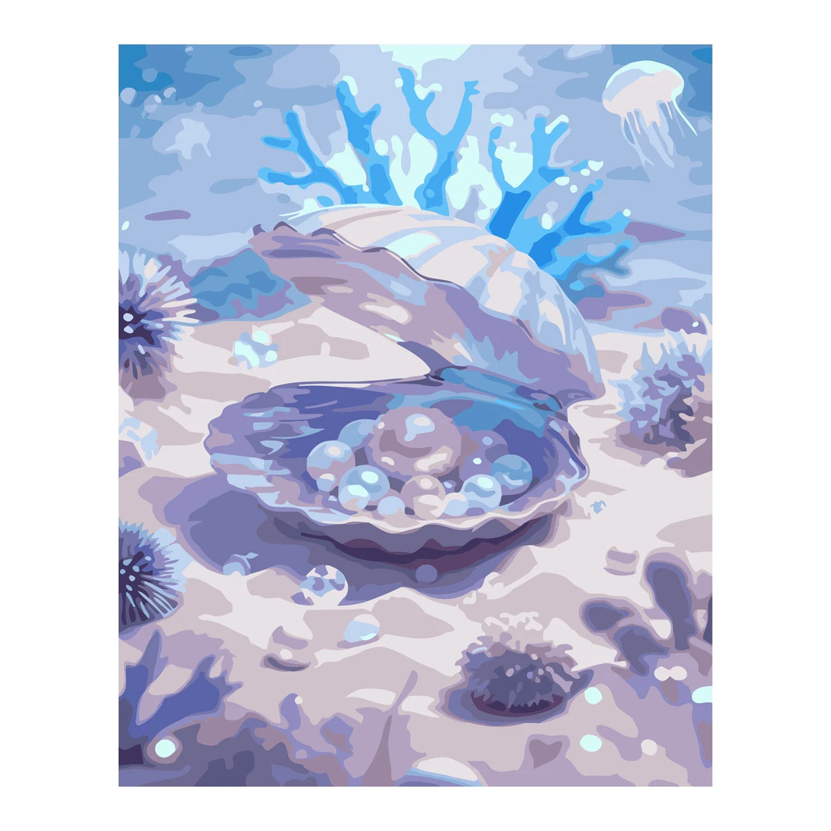 Pearl Oyster Underwater completed artwork on a clean white background