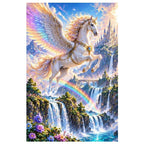Pegasus Rainbow Waterfall original artwork on white