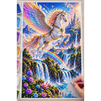 Pegasus Rainbow Waterfall diamond painting process
