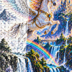 Pegasus Rainbow Waterfall canvas and resin drill detail