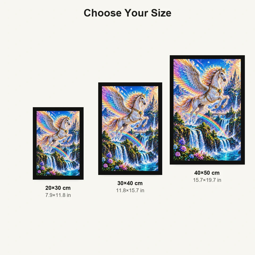 Pegasus Rainbow Waterfall size comparison