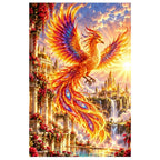 Phoenix Golden Temple Sunrise original artwork on white