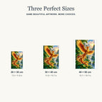 Portrait size guide for the phoenix canopy design: 20 × 30, 30 × 40, and 40 × 50 cm