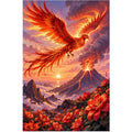 Phoenix Volcano Sunset Diamond Painting Kit original artwork on white background