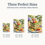 Size guide for Picnic Bear Matcha Layer Cake Diamond Painting Kit: 20 × 30 cm, 30 × 40 cm, and 40 × 50 cm.