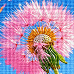 Pink Dandelion Wishes Diamond Painting Kit detail view