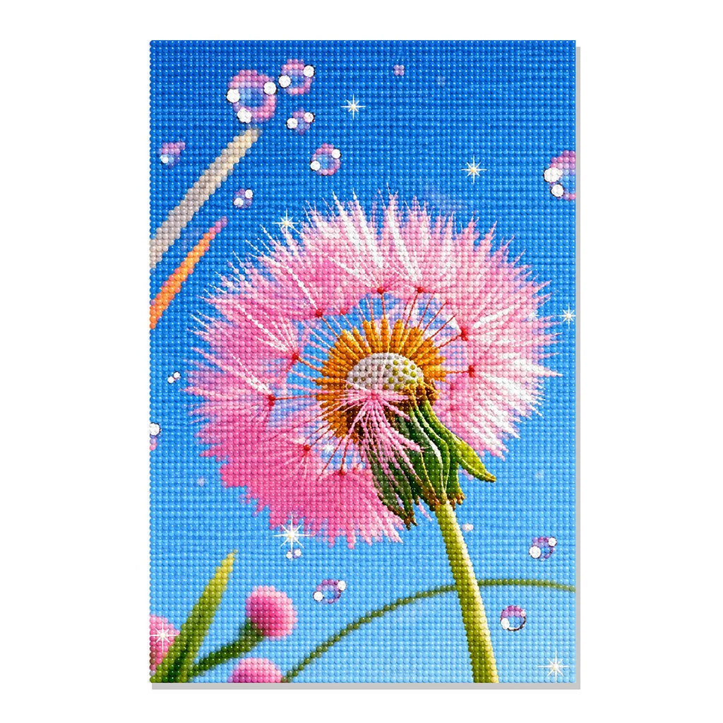 Pink Dandelion Wishes Diamond Painting Kit hero view