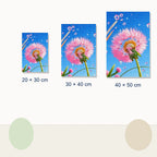 Pink Dandelion Wishes Diamond Painting Kit size view