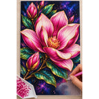 Pink Lotus Jewel Bloom Diamond Painting Kit — Diamond painting process