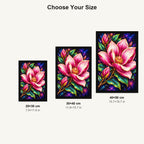 Pink Lotus Jewel Bloom Diamond Painting Kit — Size guide