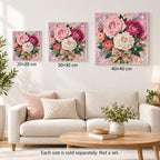 Pink Peony Bouquet Pearl Diamond Painting Kit – size image