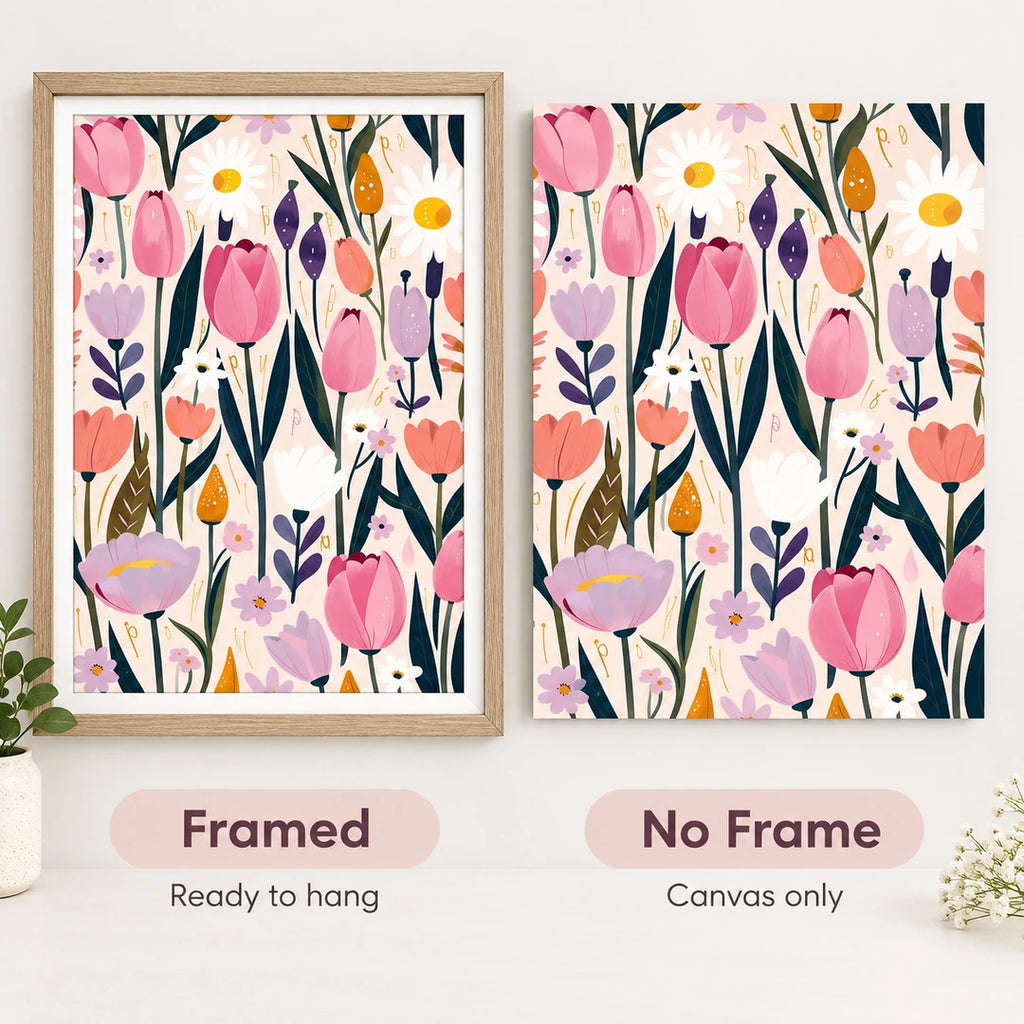 Pink Tulip Meadow Diamond Painting Kit lifestyle scene