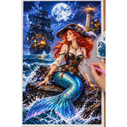 Pirate Mermaid Ghost Lighthouse diamond painting process