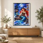 Pirate Mermaid Ghost Lighthouse finished artwork in home décor