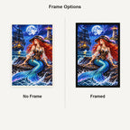 Pirate Mermaid Ghost Lighthouse No Frame and Framed comparison