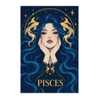 Finished white-background diamond painting of Pisces Twin Fish Dream