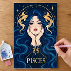 Hands placing drills on the Pisces Twin Fish Dream diamond painting canvas