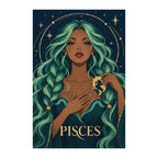 Finished white-background diamond painting of Pisces Seafoam Current