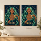 Framed and no-frame options for the Pisces Seafoam Current diamond painting