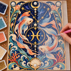 DIY process applying drills to the Pisces Twin Koi Nouveau diamond painting canvas