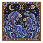 Finished pisces pearl painting design on a clean background
