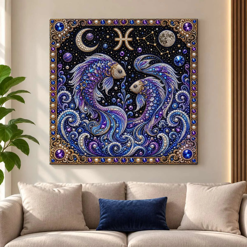 pisces pearl artwork shown as a home display example