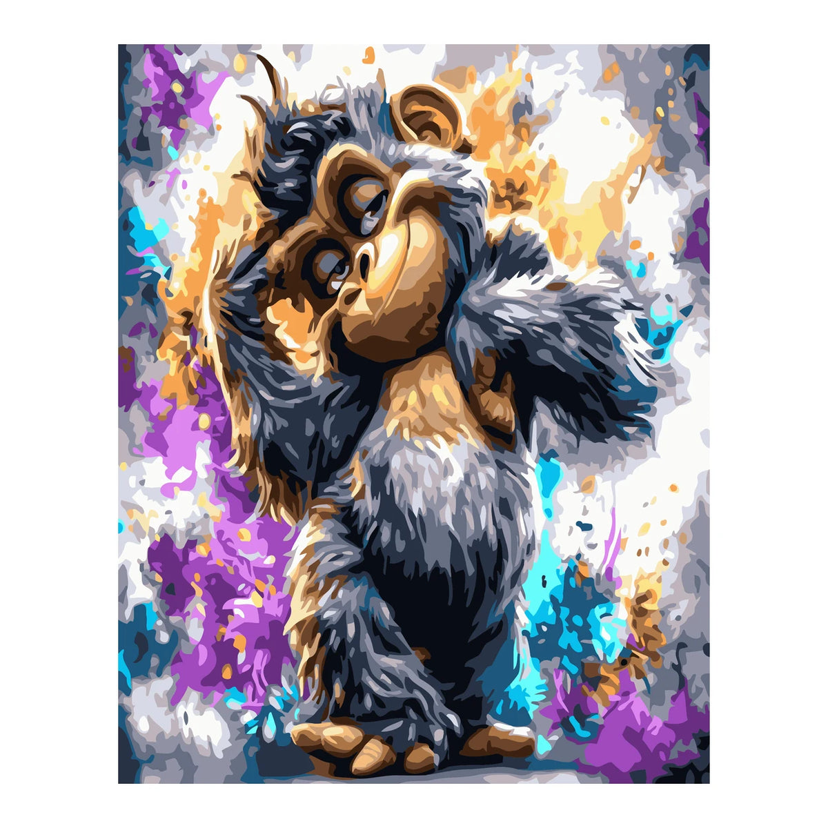 Playful Baby Chimpanzee completed artwork on a clean white background