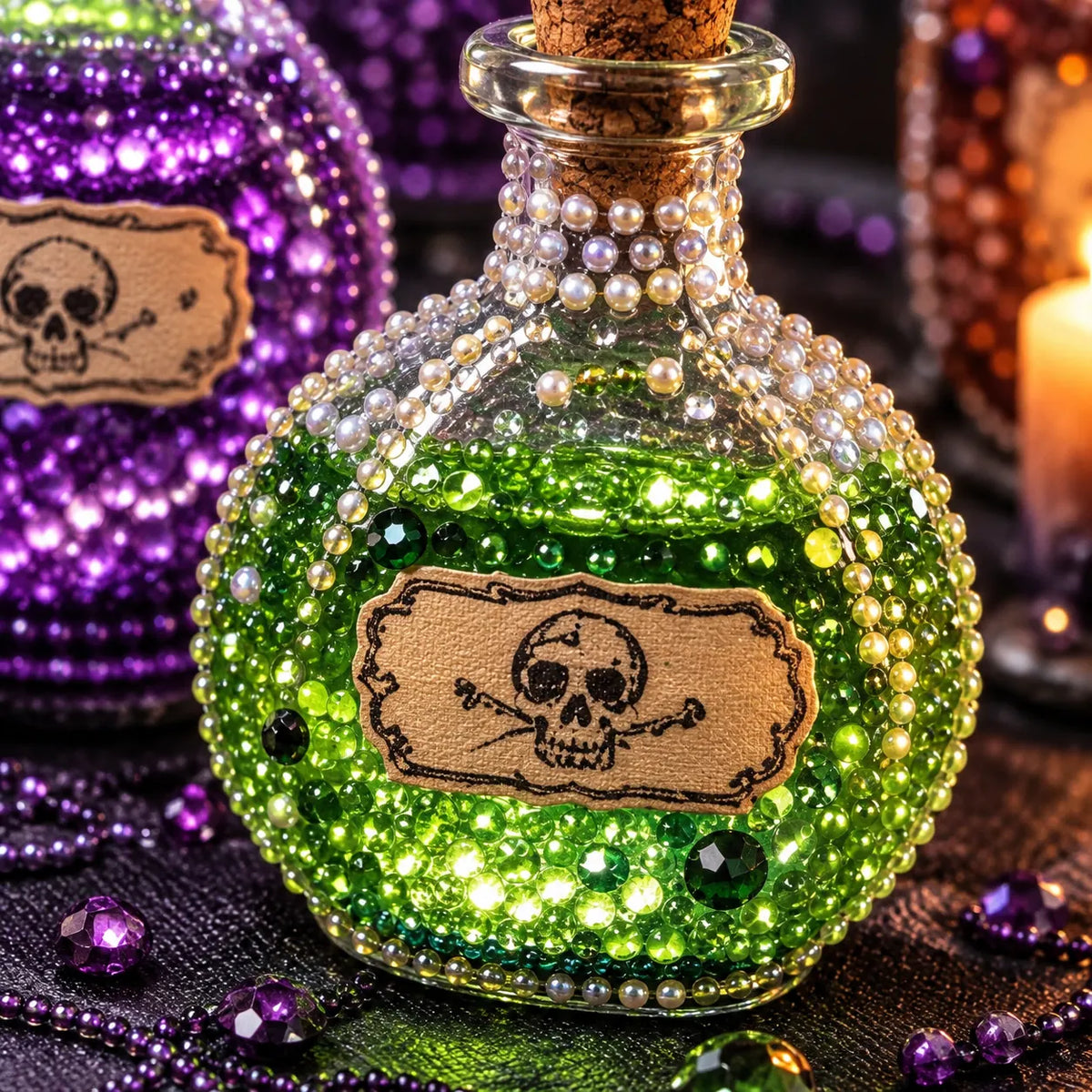 Poison Potion Bottles Pearl Diamond Painting Kit detail image