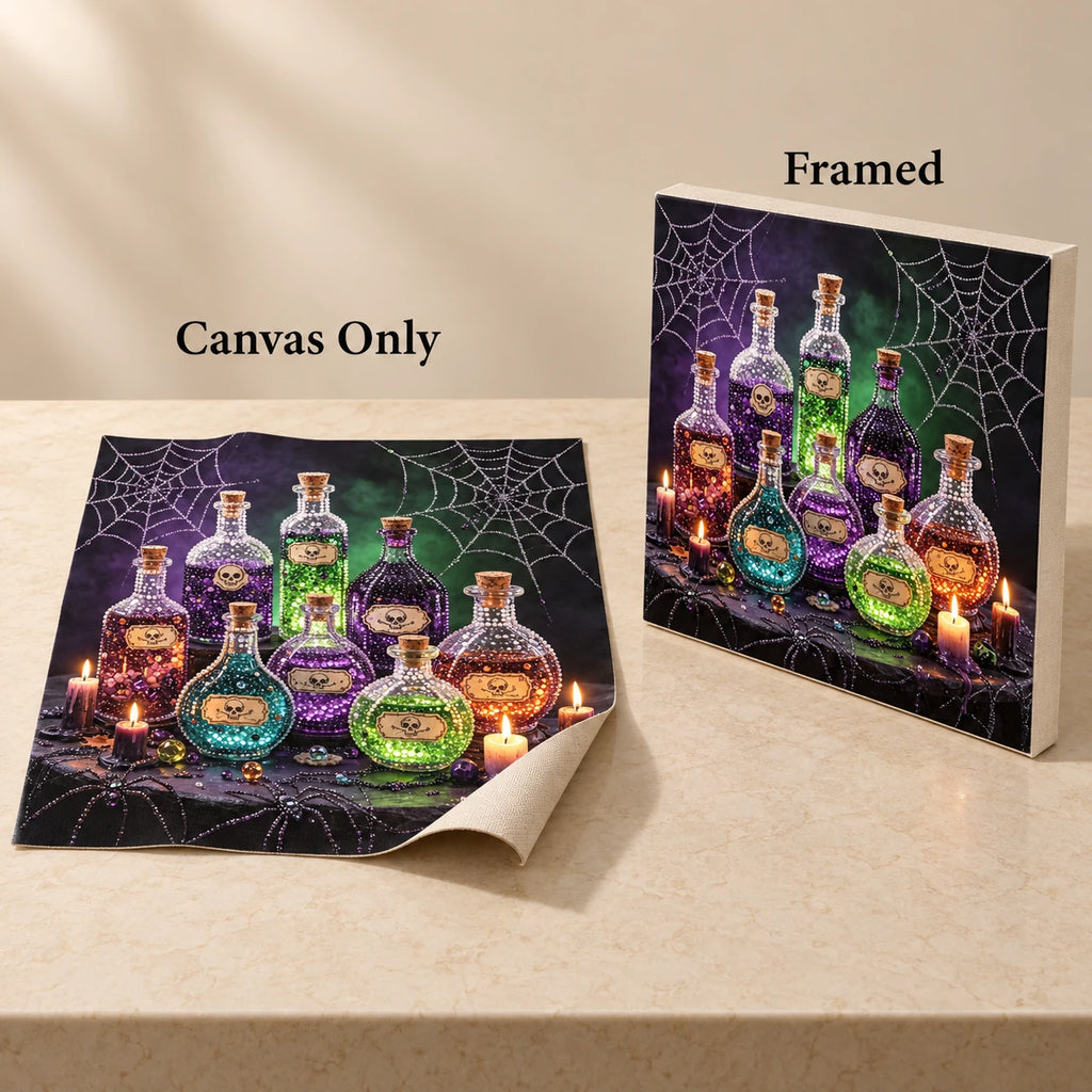 Poison Potion Bottles Pearl Diamond Painting Kit style image