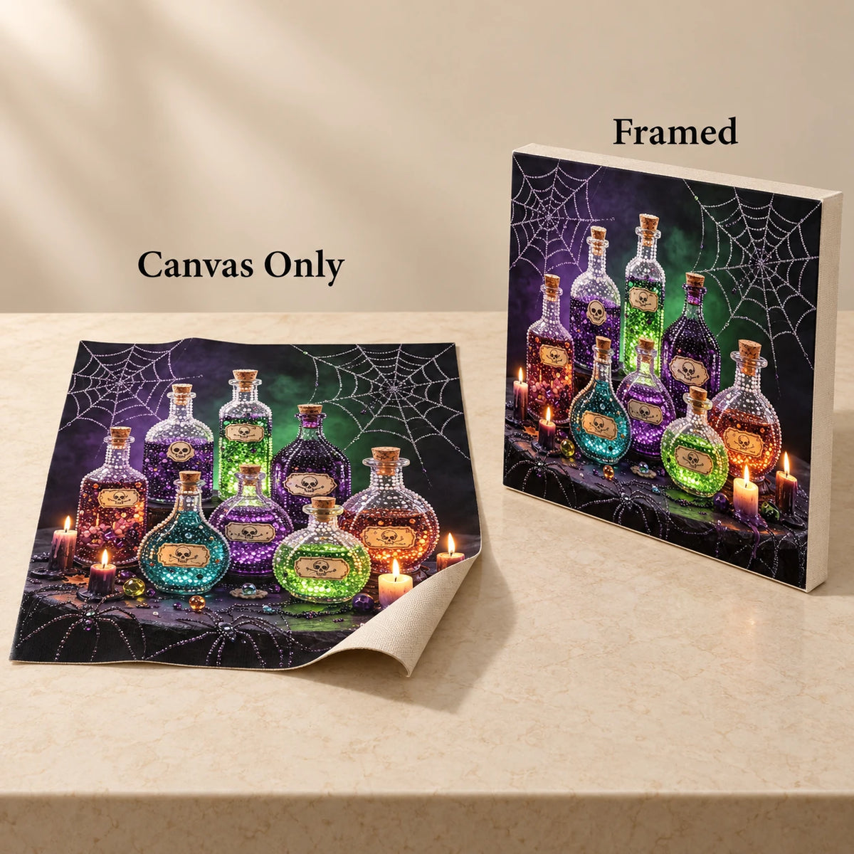 Poison Potion Bottles Pearl Diamond Painting Kit style image