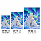 Polar Bear Aurora Diamond Painting Kit size guide