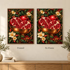 Framed and no-frame options for the Pomegranate and Copper Bowl diamond painting