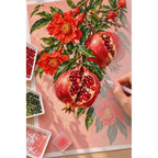 Pomegranate Blossoms on a Branch: diamond painting in progress