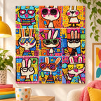 Pop Art Bunny Grid home decor scene