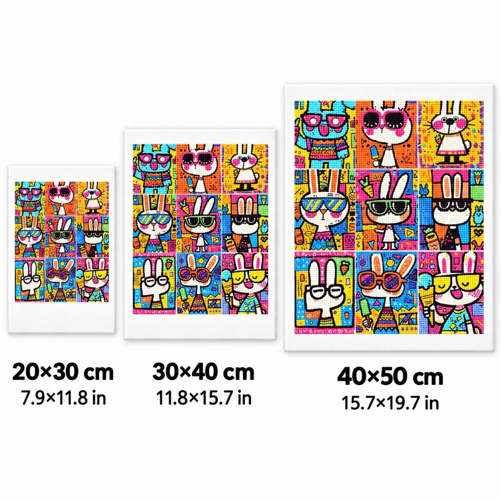 Pop Art Bunny Grid size guide
